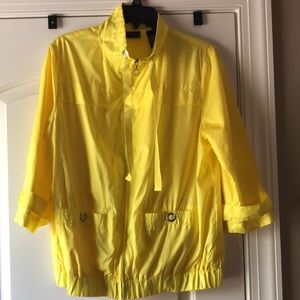 Yellow windbreaker jacket